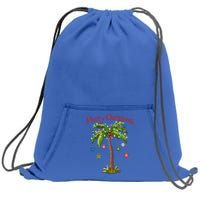 Merry Christmas Palm Tree Light Hawaiian Tropical Christmas Gift Sweatshirt Cinch Pack Bag