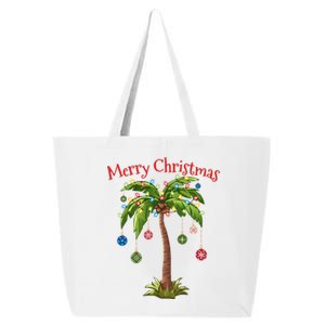 Merry Christmas Palm Tree Light Hawaiian Tropical Christmas Gift 25L Jumbo Tote