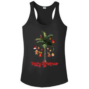 Merry Christmas Palm Tree Light Hawaiian Tropical Christmas Funny Gift Ladies PosiCharge Competitor Racerback Tank