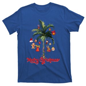 Merry Christmas Palm Tree Light Hawaiian Tropical Christmas Funny Gift T-Shirt