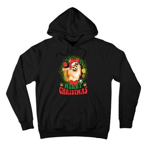 Merry Christmas Pomeranian Santa Dog Lover Ugly Sweater Xmas Hoodie