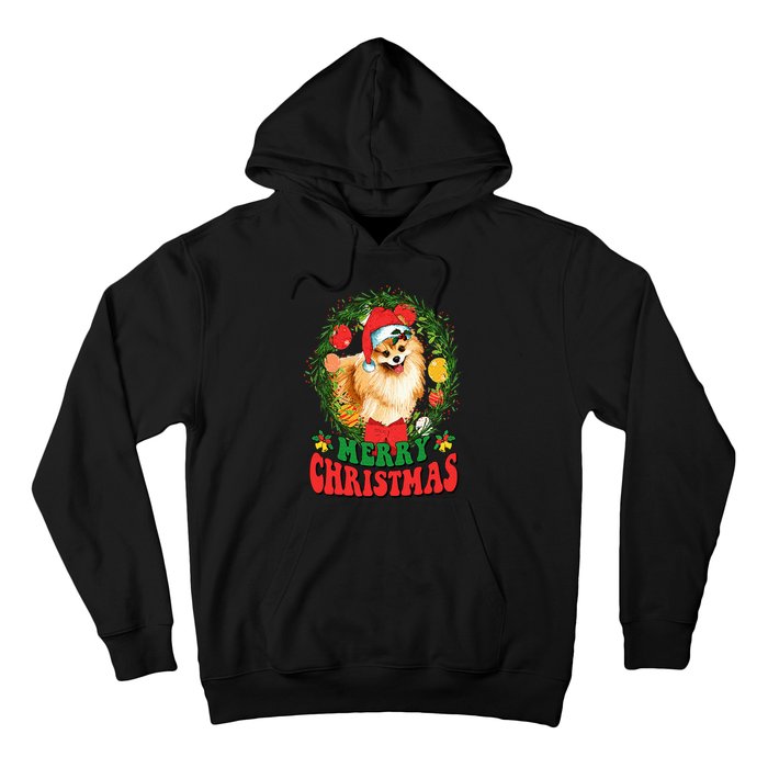 Merry Christmas Pomeranian Santa Dog Lover Ugly Sweater Xmas Hoodie