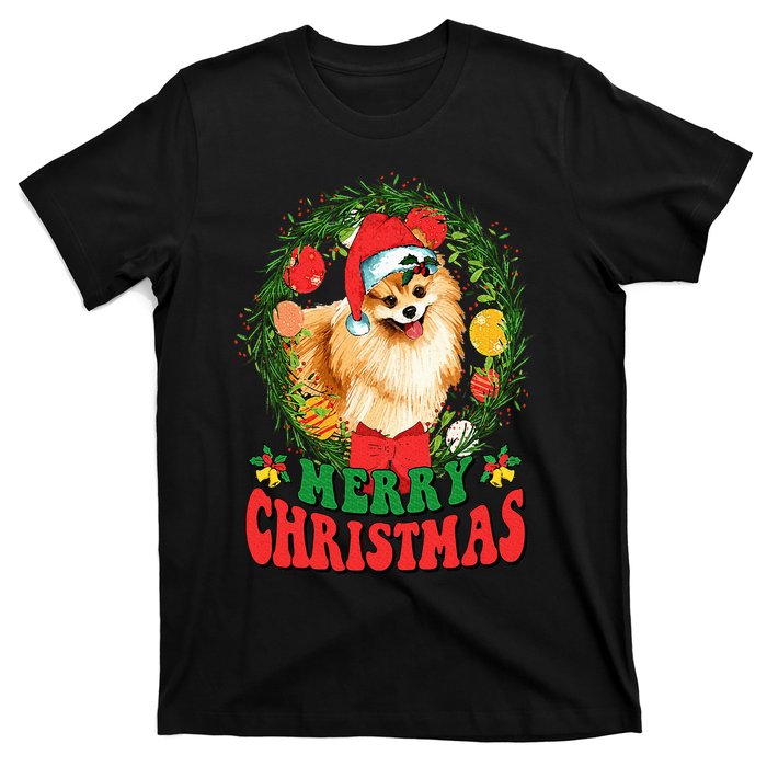 Merry Christmas Pomeranian Santa Dog Lover Ugly Sweater Xmas T-Shirt