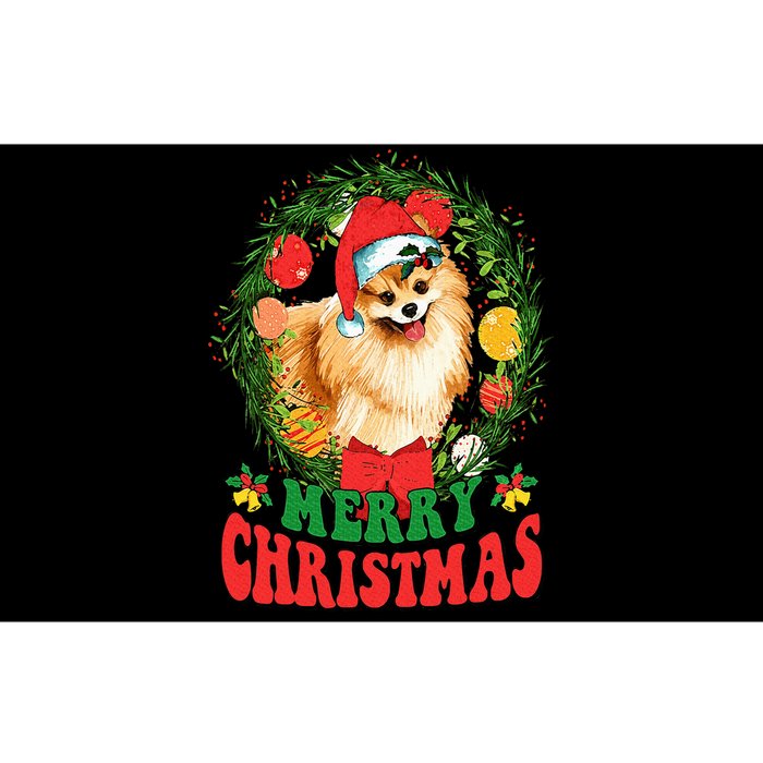 Merry Christmas Pomeranian Santa Dog Lover Ugly Sweater Xmas Bumper Sticker