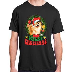 Merry Christmas Pomeranian Santa Dog Lover Ugly Sweater Xmas Adult ChromaSoft Performance T-Shirt