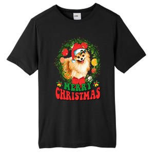 Merry Christmas Pomeranian Santa Dog Lover Ugly Sweater Xmas Tall Fusion ChromaSoft Performance T-Shirt