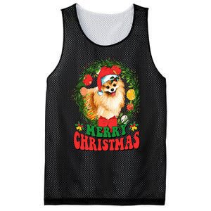 Merry Christmas Pomeranian Santa Dog Lover Ugly Sweater Xmas Mesh Reversible Basketball Jersey Tank