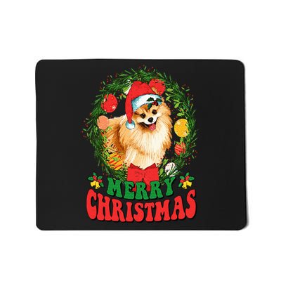 Merry Christmas Pomeranian Santa Dog Lover Ugly Sweater Xmas Mousepad