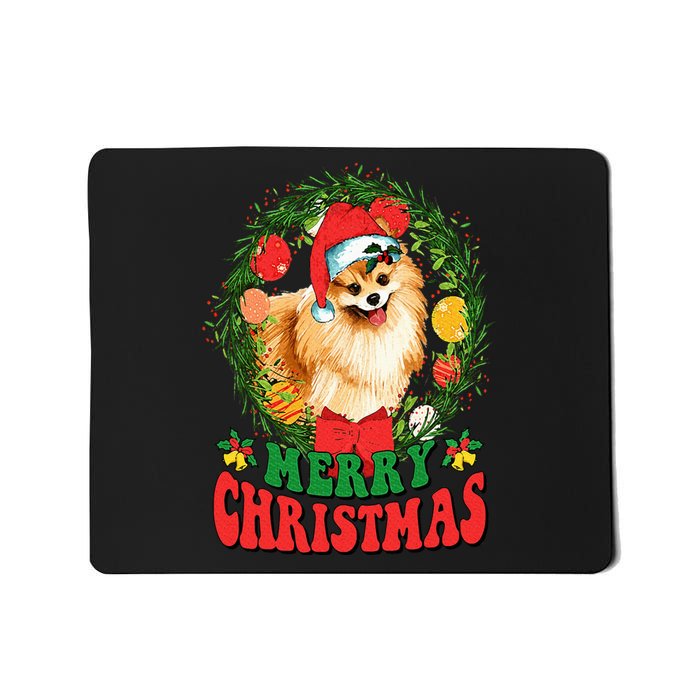 Merry Christmas Pomeranian Santa Dog Lover Ugly Sweater Xmas Mousepad