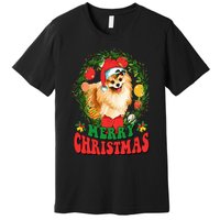 Merry Christmas Pomeranian Santa Dog Lover Ugly Sweater Xmas Premium T-Shirt