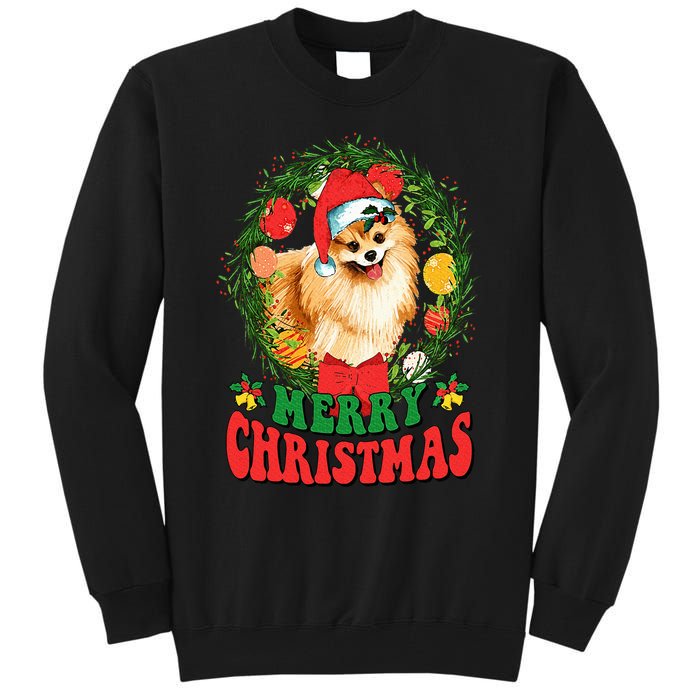 Merry Christmas Pomeranian Santa Dog Lover Ugly Sweater Xmas Tall Sweatshirt