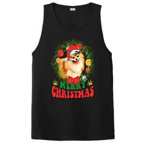 Merry Christmas Pomeranian Santa Dog Lover Ugly Sweater Xmas PosiCharge Competitor Tank