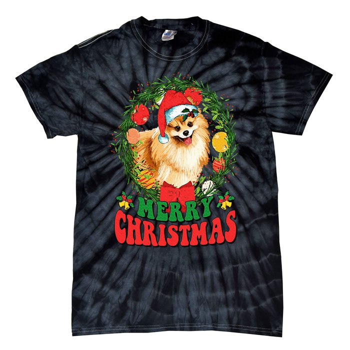 Merry Christmas Pomeranian Santa Dog Lover Ugly Sweater Xmas Tie-Dye T-Shirt