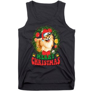 Merry Christmas Pomeranian Santa Dog Lover Ugly Sweater Xmas Tank Top