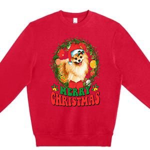 Merry Christmas Pomeranian Santa Dog Lover Ugly Sweater Xmas Premium Crewneck Sweatshirt