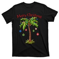 Merry Christmas Palm Tree Light Hawaiian Tropical Christmas T-Shirt