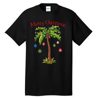 Merry Christmas Palm Tree Light Hawaiian Tropical Christmas Tall T-Shirt