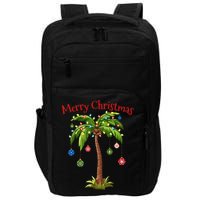 Merry Christmas Palm Tree Light Hawaiian Tropical Christmas Impact Tech Backpack