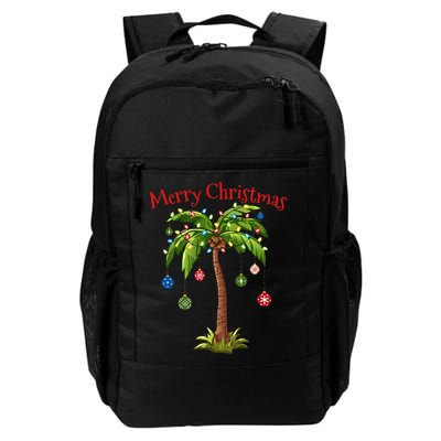 Merry Christmas Palm Tree Light Hawaiian Tropical Christmas Backpack