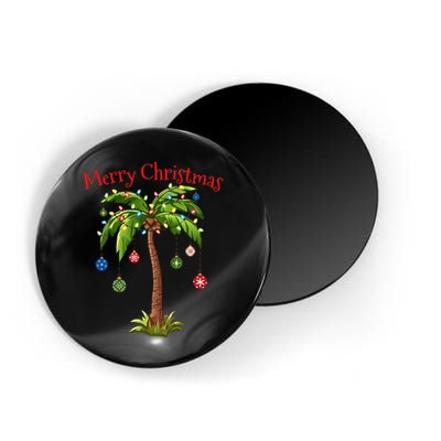Merry Christmas Palm Tree Light Hawaiian Tropical Christmas Magnet