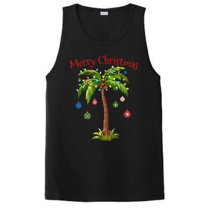 Merry Christmas Palm Tree Light Hawaiian Tropical Christmas PosiCharge Competitor Tank