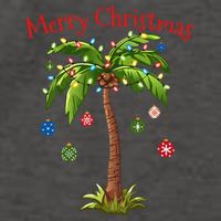 Merry Christmas Palm Tree Light Hawaiian Tropical Christmas Vector Backpack