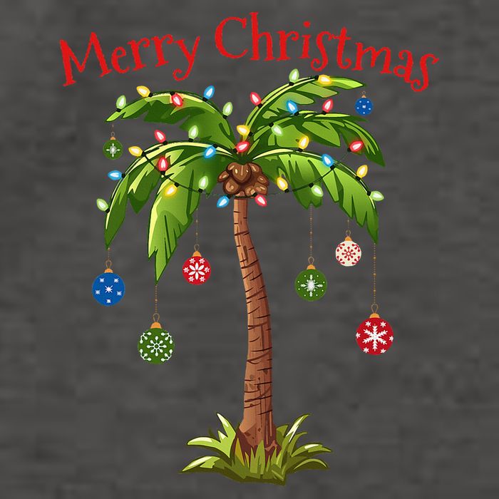 Merry Christmas Palm Tree Light Hawaiian Tropical Christmas Vector Backpack