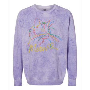 Meow Colorful Pet Cat Cute Colorblast Crewneck Sweatshirt