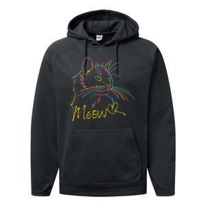 Meow Colorful Pet Cat Cute Performance Fleece Hoodie