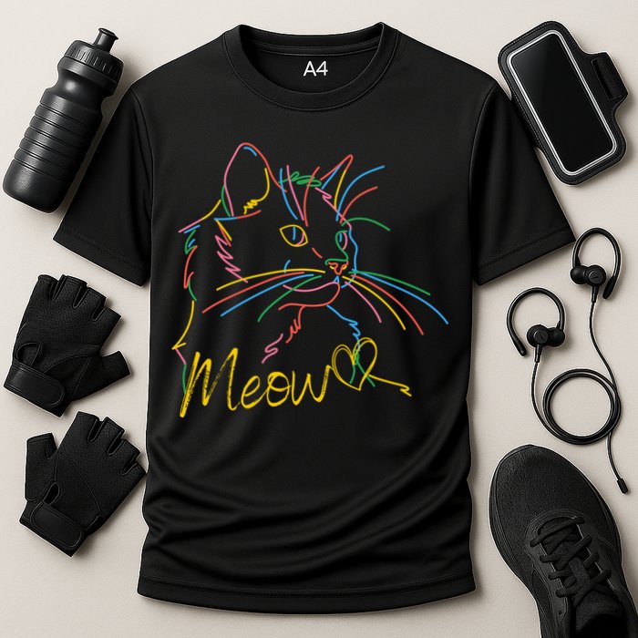 Meow Colorful Pet Cat Cute Performance Shirt