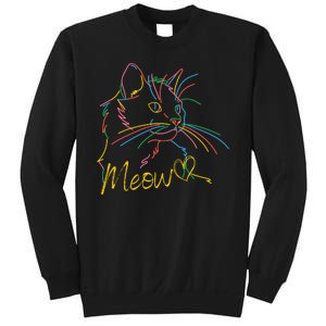 Meow Colorful Pet Cat Cute Sweatshirt