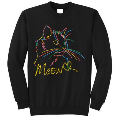 Meow Colorful Pet Cat Cute Sweatshirt