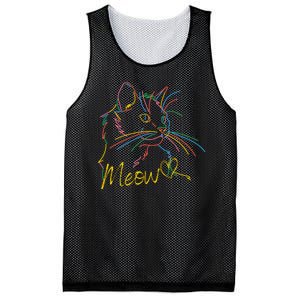 Meow Colorful Pet Cat Cute Mesh Reversible Basketball Jersey Tank