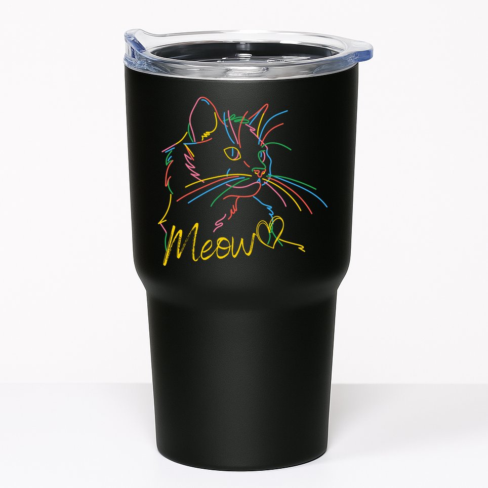 Meow Colorful Pet Cat Cute Tumbler