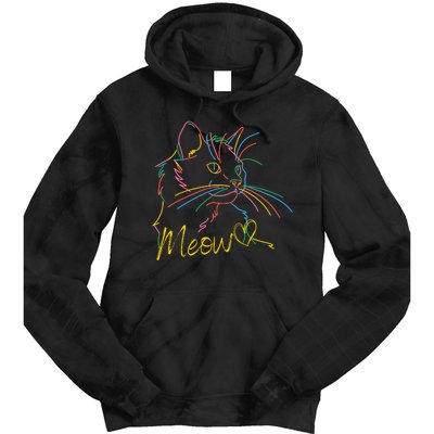 Meow Colorful Pet Cat Cute Tie Dye Hoodie