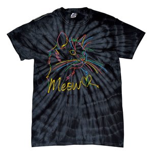 Meow Colorful Pet Cat Cute Tie-Dye T-Shirt