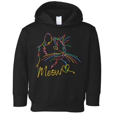 Meow Colorful Pet Cat Cute Toddler Hoodie