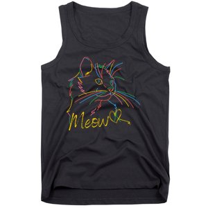 Meow Colorful Pet Cat Cute Tank Top