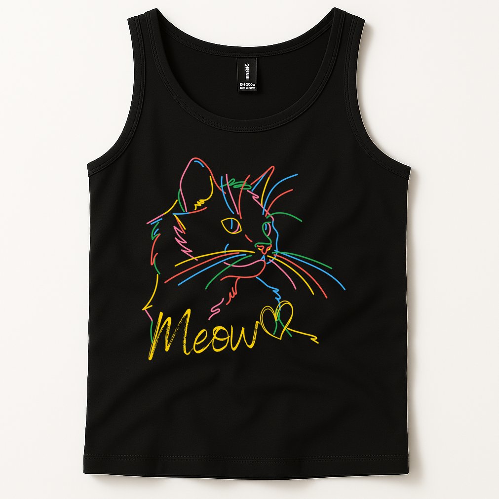 Meow Colorful Pet Cat Cute Tank Top