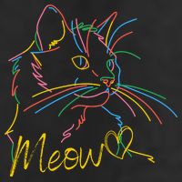 Meow Colorful Pet Cat Cute Golf Towel
