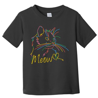 Meow Colorful Pet Cat Cute Toddler T-Shirt