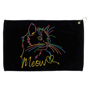 Meow Colorful Pet Cat Cute Grommeted Golf Towel