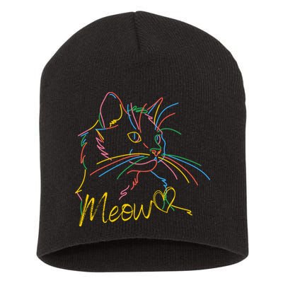 Meow Colorful Pet Cat Cute Short Acrylic Beanie