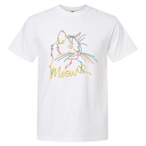 Meow Colorful Pet Cat Cute Garment-Dyed Heavyweight T-Shirt