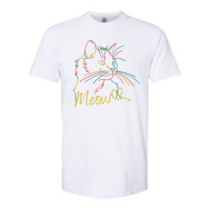 Meow Colorful Pet Cat Cute Softstyle CVC T-Shirt