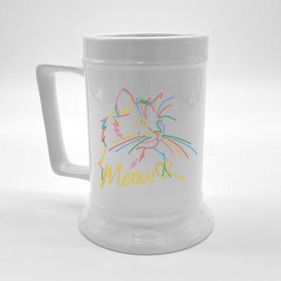 Meow Colorful Pet Cat Cute Beer Stein