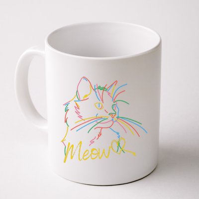 Meow Colorful Pet Cat Cute Coffee Mug