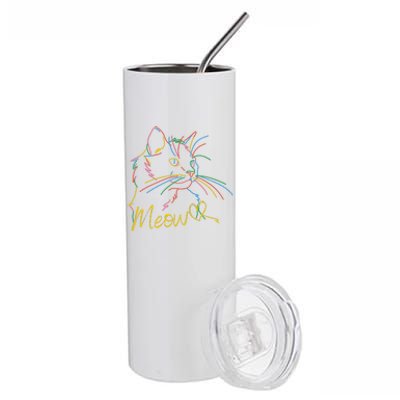 Meow Colorful Pet Cat Cute Stainless Steel Tumbler