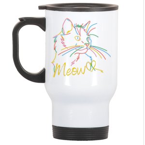 Meow Colorful Pet Cat Cute Stainless Steel Travel Mug