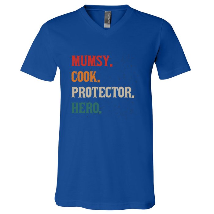 Mumsy Cook Protector Hero Mom Mama Chef Cooker Profession Gift V-Neck T-Shirt